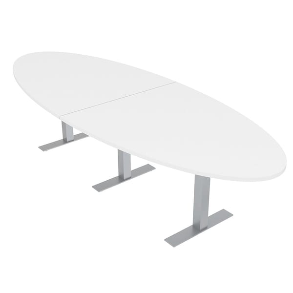 45 in W, 144 in L, 29 in H, Engineered Wood Top, White